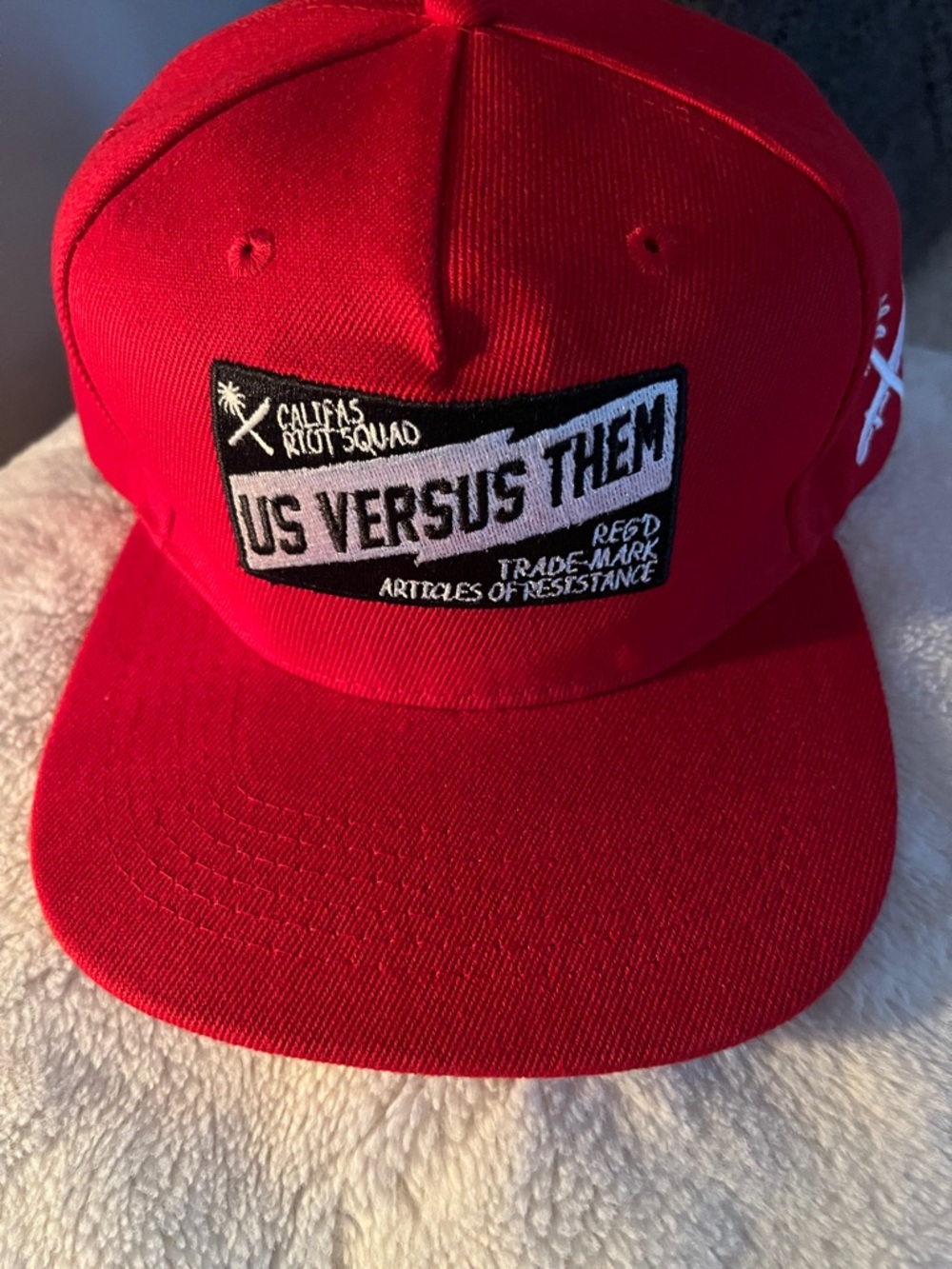 US Versus Them Red Snapback Hat
